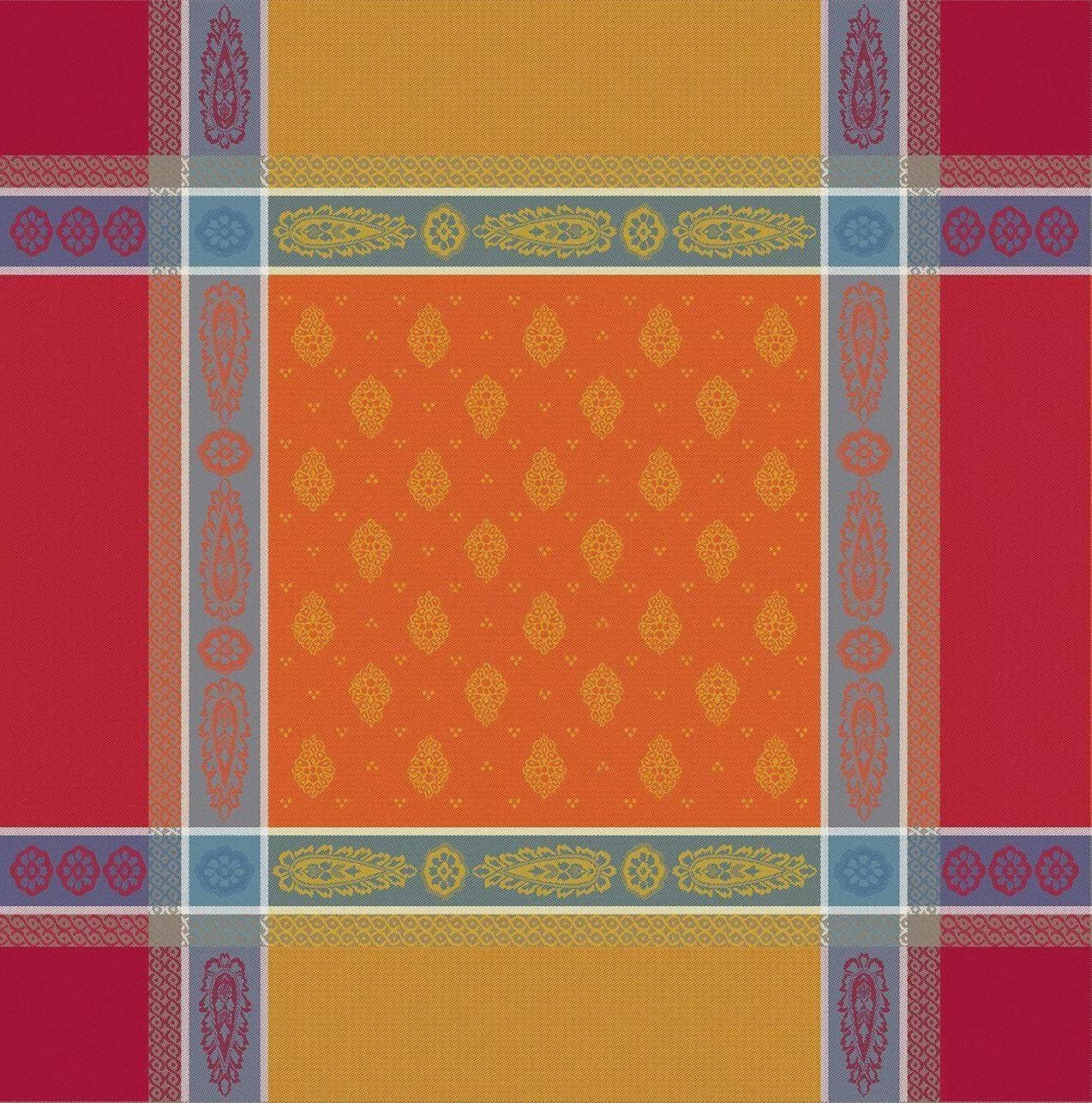 Set of Provence France Napkins jacquard woven Red Orange "Vaucluse"