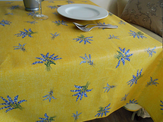 Square 61" Coated Tablecloth - Valensole Yellow All Over