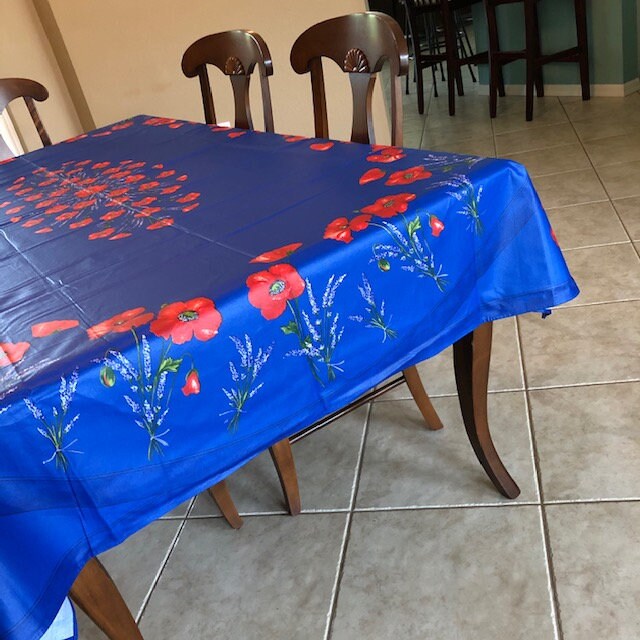 Rectangular 98'' Tablecloth - Poppy Blue