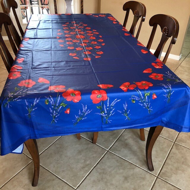 Rectangular 98'' Tablecloth - Poppy Blue