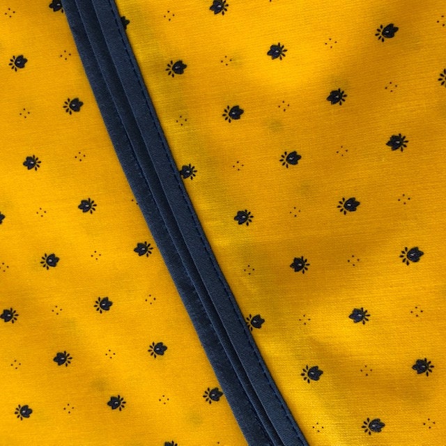 Round 70" Tablecloth - Calisson Yellow and Blue All Over