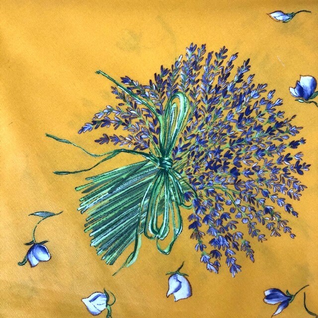 Round 70" Tablecloth - Lavender Bouquet Yellow