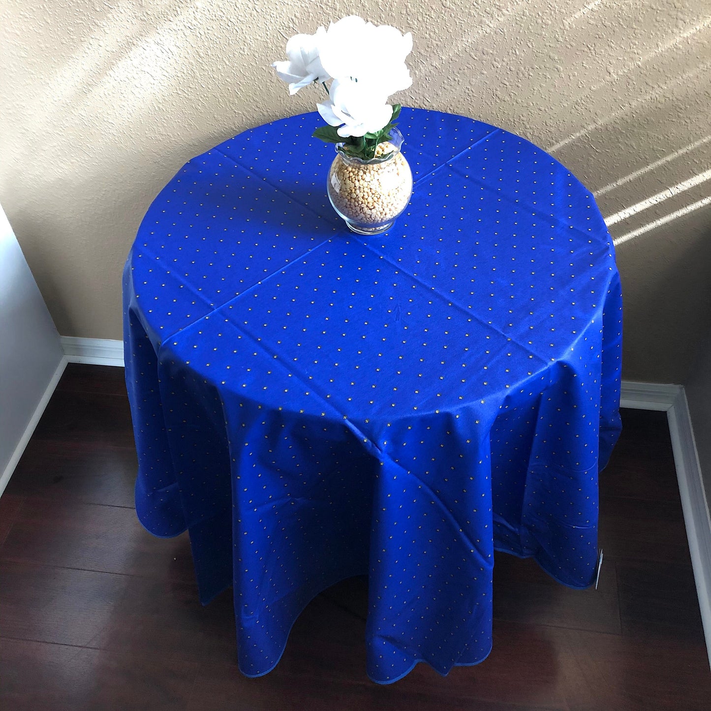 Round 70" Tablecloth - Calisson Blue All Over