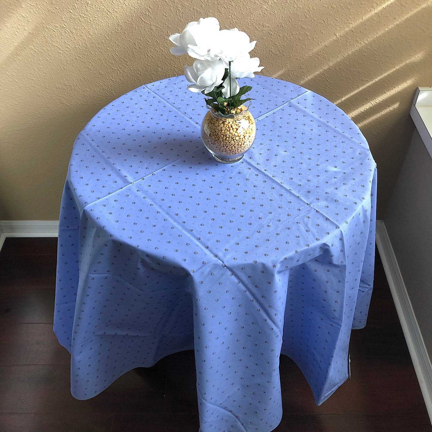 Round 70" Tablecloth - Calisson Light Blue All Over