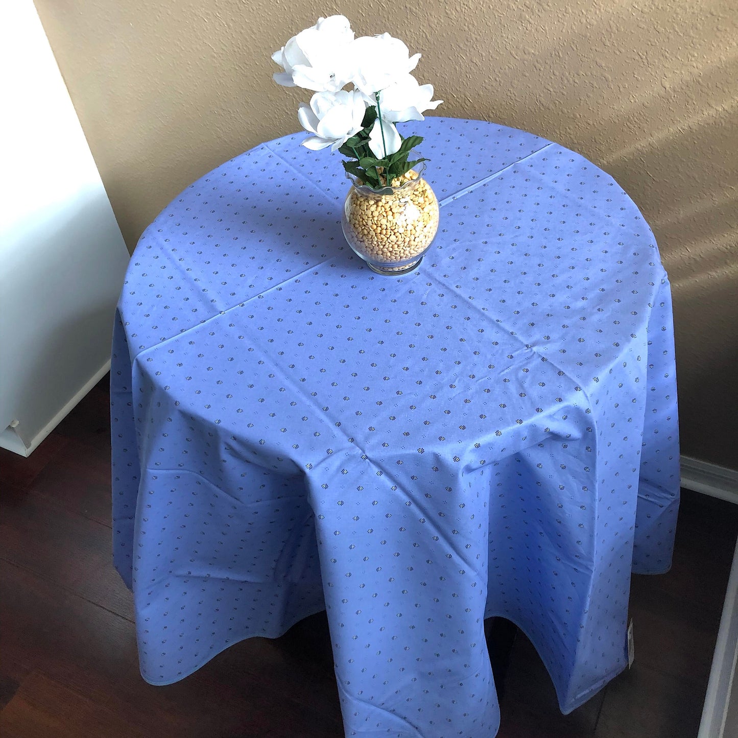 Round 70" Tablecloth - Calisson Light Blue All Over