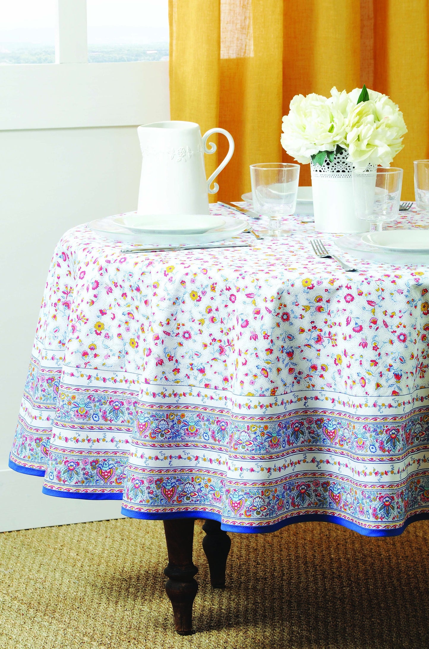 Round 70" Tablecloth - Gentiane Blue