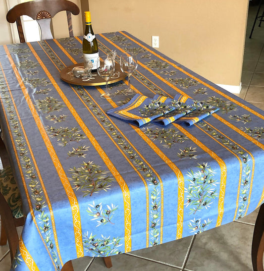 Rectangular 47" Tablecloth - Clos des Oliviers Blue
