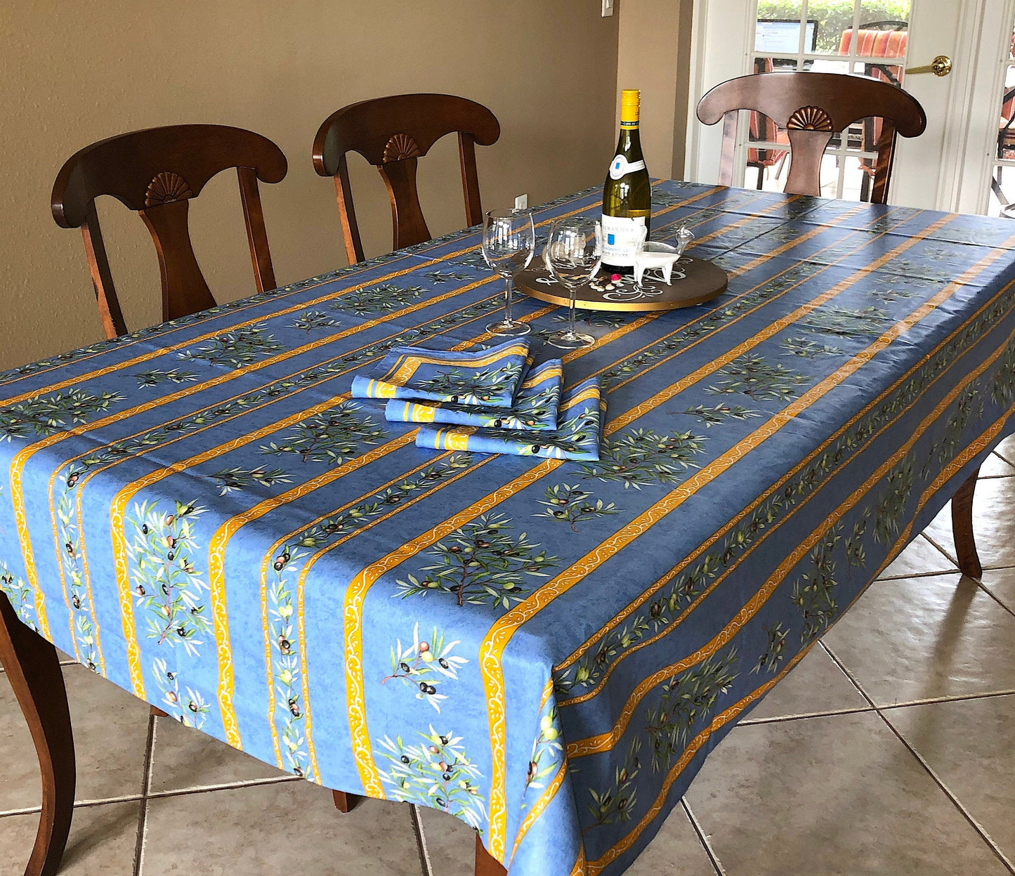 Rectangular 47" Tablecloth - Clos des Oliviers Blue