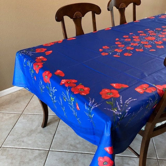 Rectangular 98'' Tablecloth - Poppy Blue