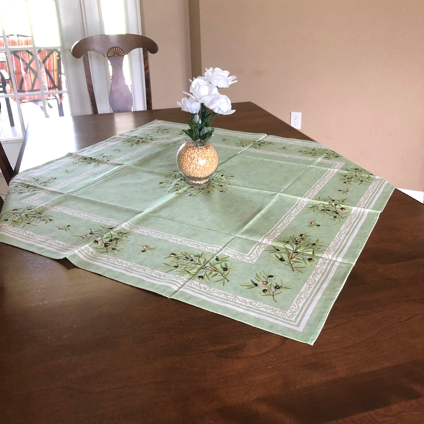 Square 40" Tablecloth - Clos des Oliviers Green