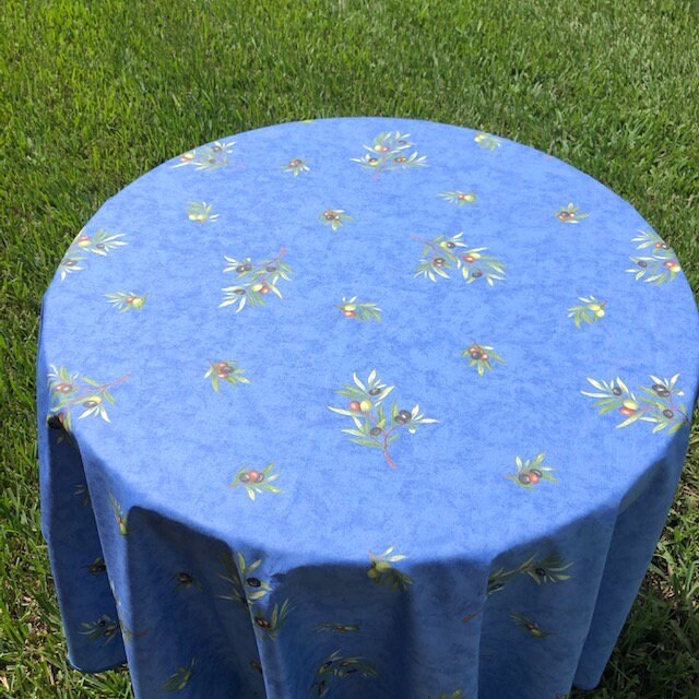 Round 61" Tablecloth - Clos des Oliviers Blue All Over