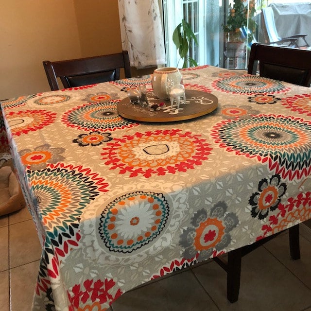 Square 61" Coated Tablecloth- Funky Red