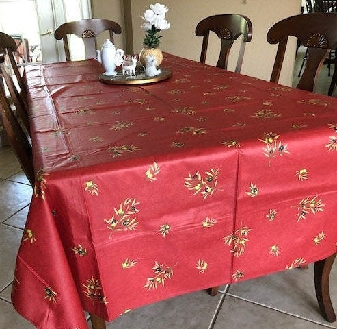 Rectangular 118" Tablecloth - Clos des Oliviers Red All Over