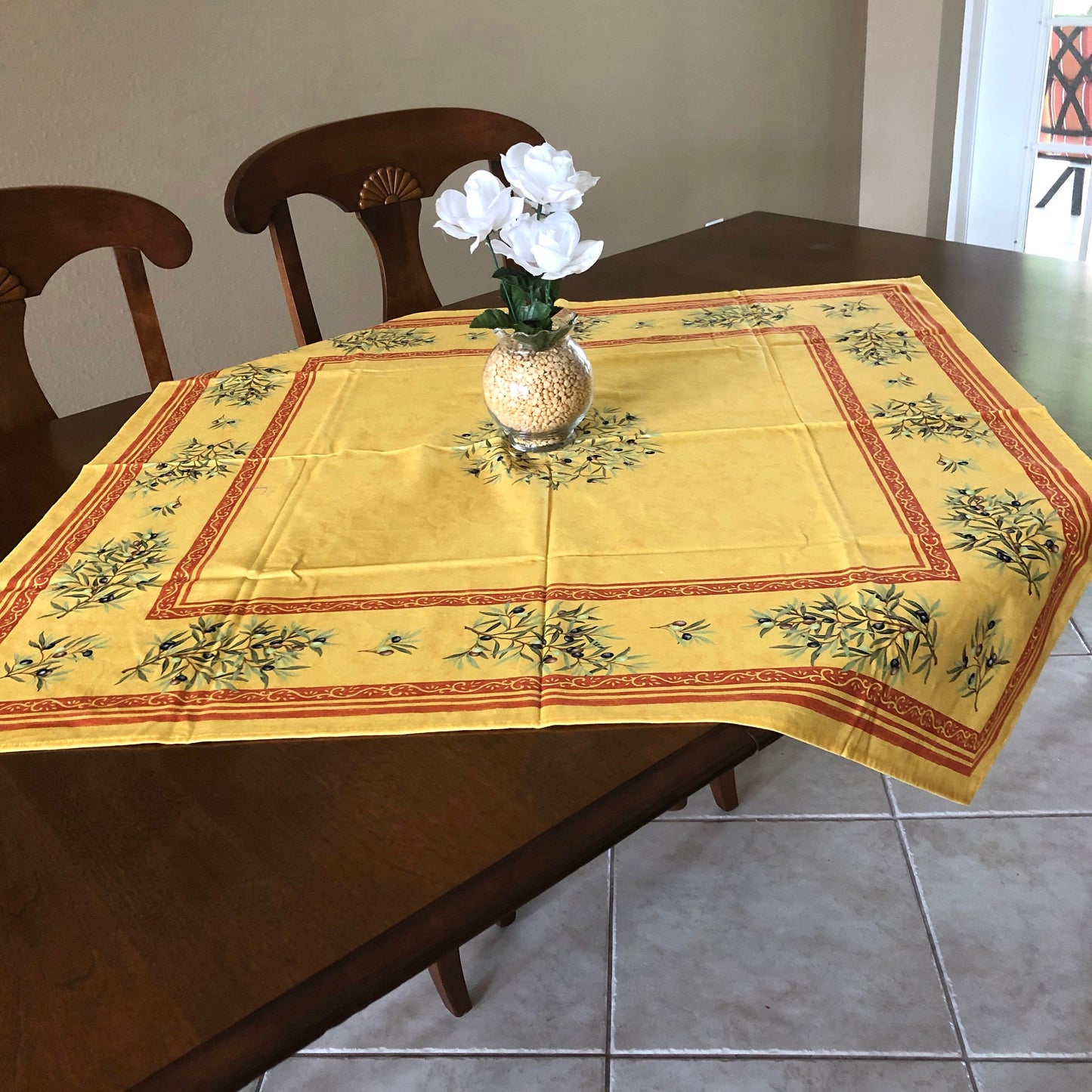 Square 40" Tablecloth - Clos des Oliviers Yellow