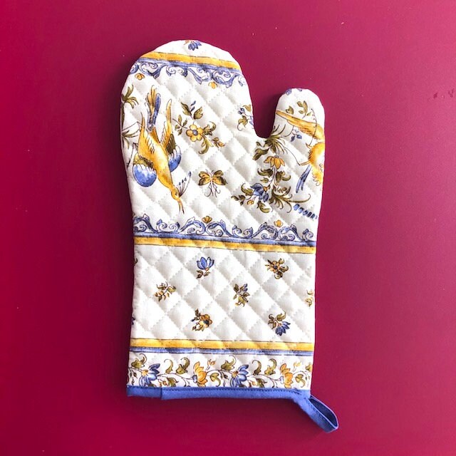 Oven Mitt - Moustiers Blue