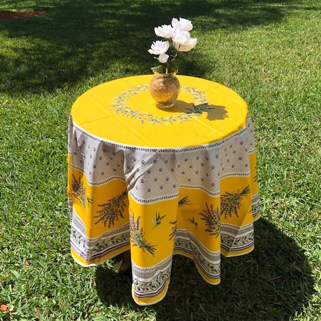 Round 90" Tablecloth - Lauris Yellow