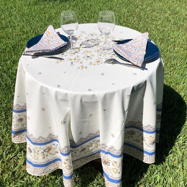 Round 70" Tablecloth - Beaucaire Blue