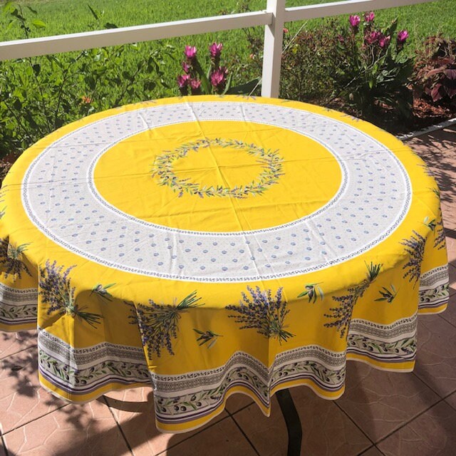 Round 90" Tablecloth - Lauris Yellow