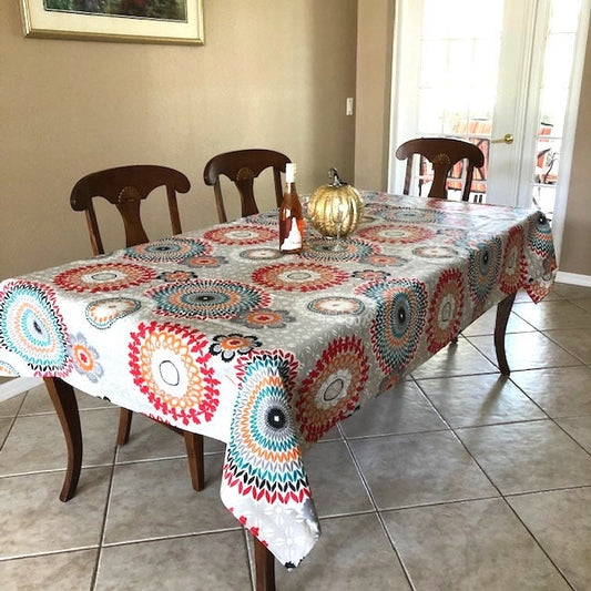 Rectangular 78" or 98" Tablecloth - Funky Red