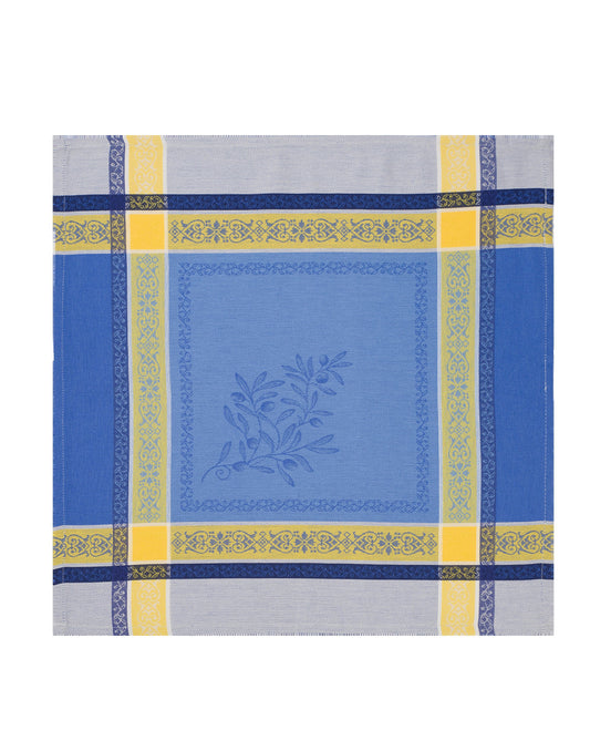 Set of Jacquard Napkins - Olivia Blue and Yellow
