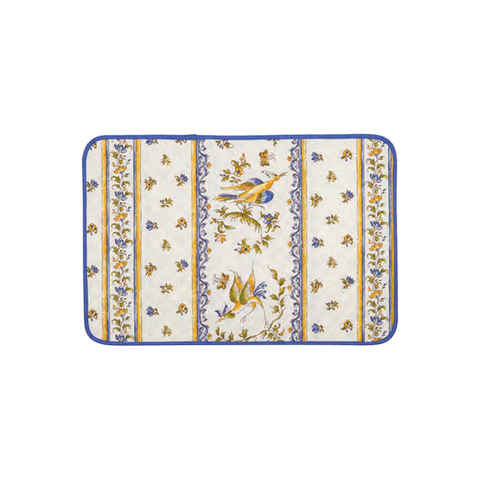 Rectangular Quilted Placemats - Moustiers Blue